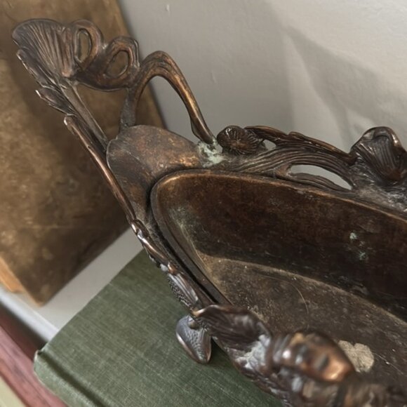 Antique High Quality French Bronze Jardiniere Art Deco Planter Centerpiece - Picture 8 of 12